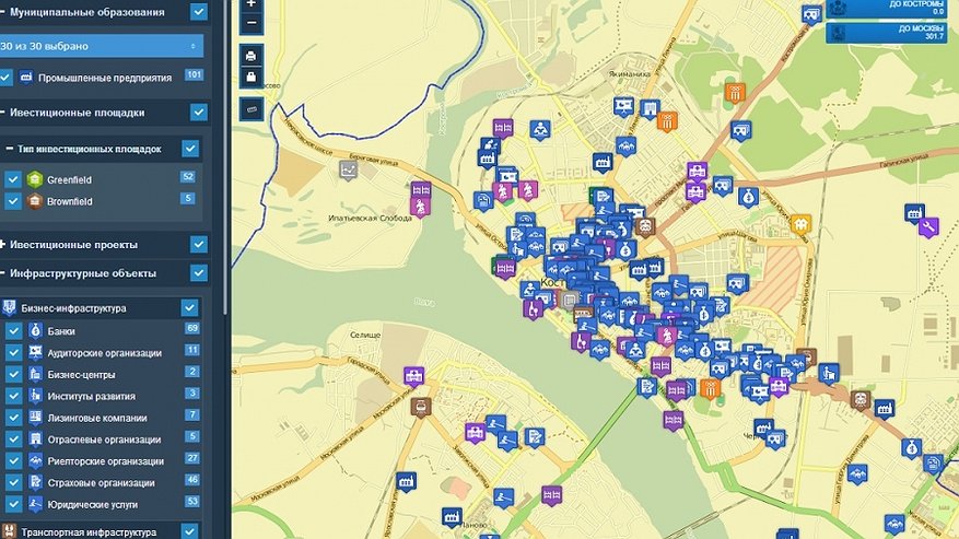 Все инвестиционные проекты области собрали на интерактивной карте