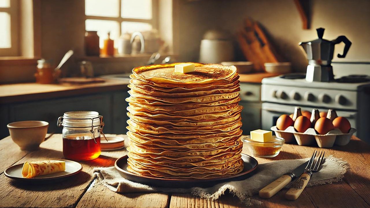 Главная картинка новости: Вливаю это в тесто перед мукой: блины получаются кружевные и невероятно вкусные — даже тоньше бумаги