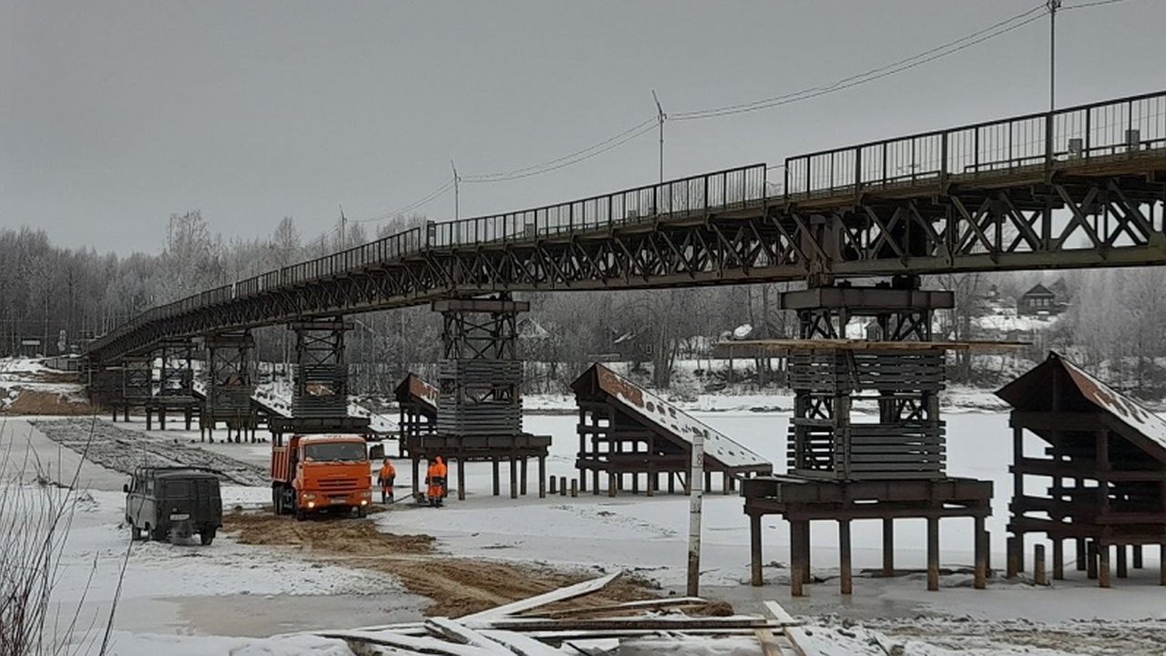 Главная картинка новости: В Костромской области началась реконструкция моста через Унжу