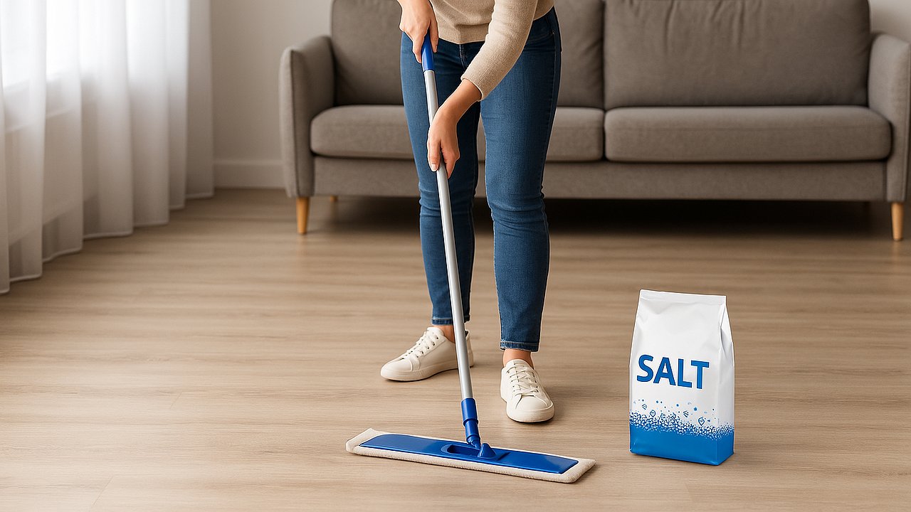 Главная картинка новости: Начала мыть полы водой с солью — перемены в доме заметили все: есть 2 причины добавить соль в ведро