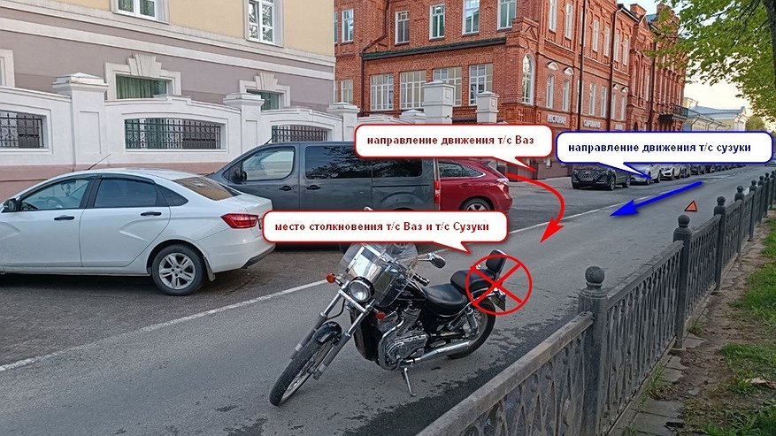 Главная картинка новости: В Костроме на проспекте Мира мотоциклист попал под колеса "Лады"