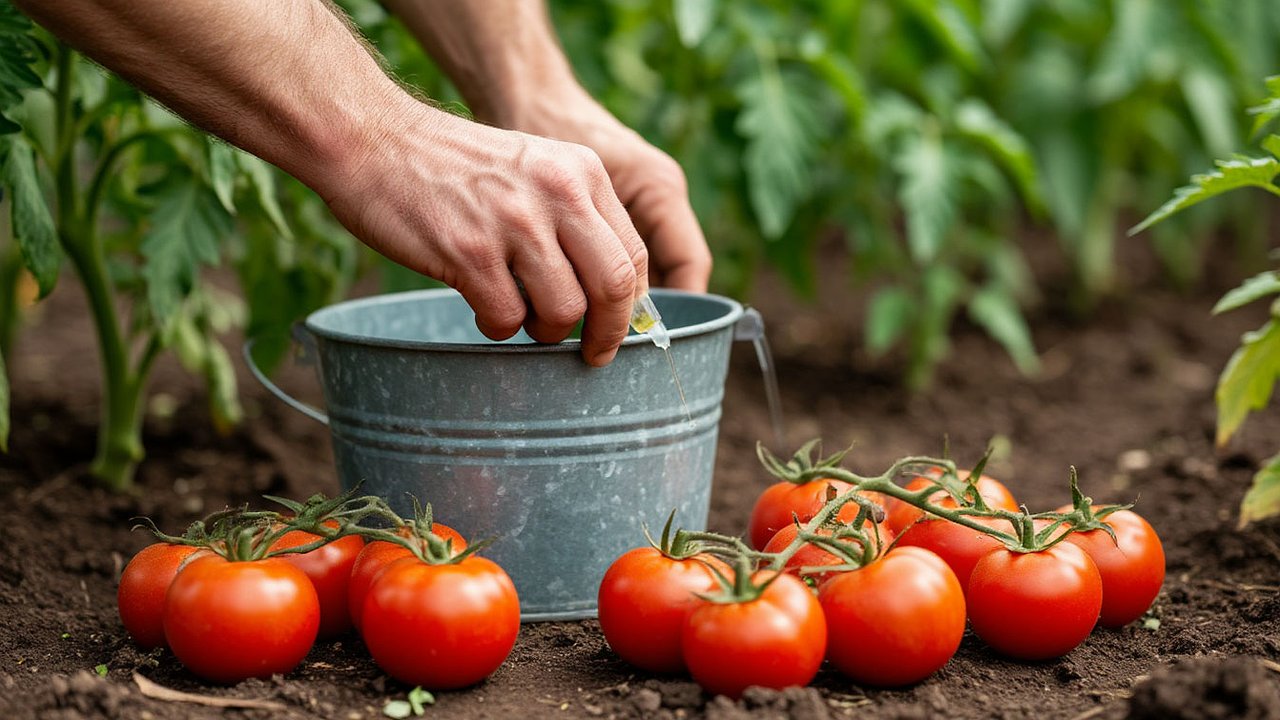 Главная картинка новости: 1 ампула в ведро — и томаты «шпарят» урожай круче чем на навозе: 18 кг с куста — легко и без усилий