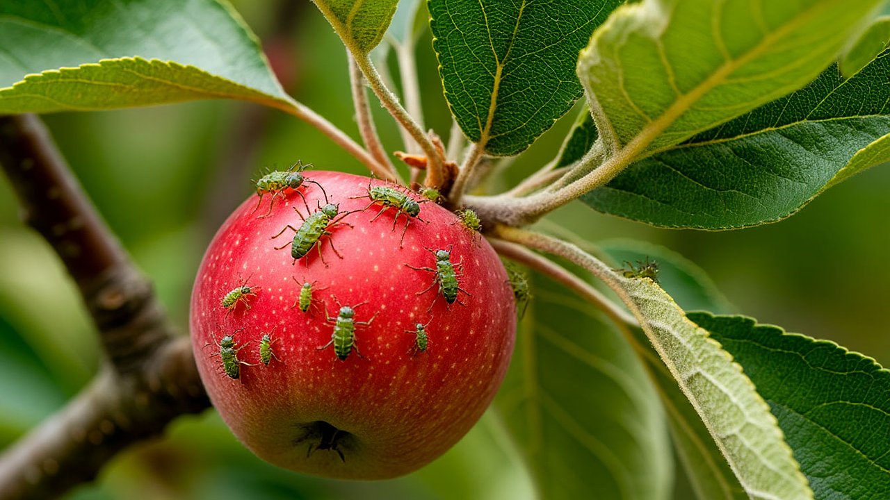 Главная картинка новости: Как быстро избавиться от тли на яблоне?
