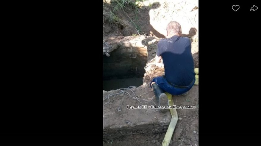 Главная картинка новости: Костромские спасатели помогли обессиленному лосю, который неделю провел в колодце