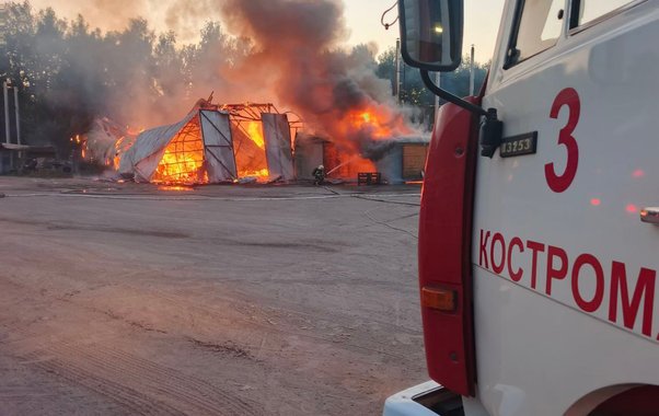 В Костроме произошел крупный пожар на улице Ярославской
