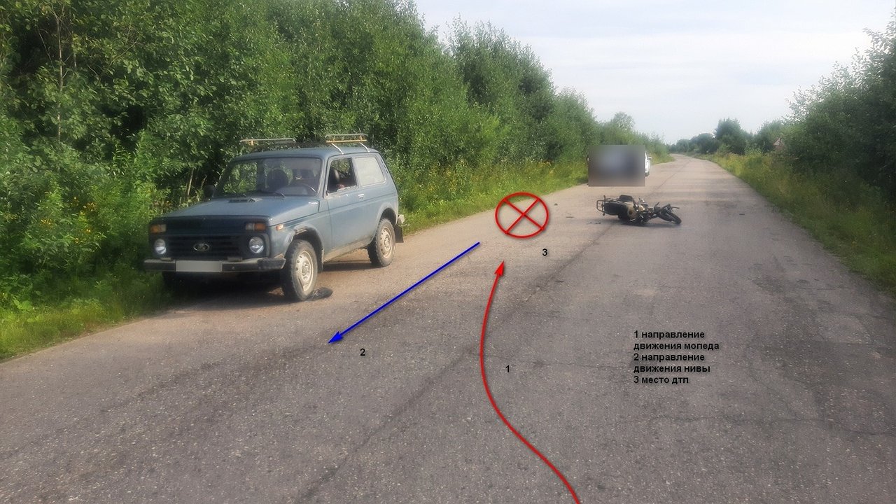 Главная картинка новости: В Костромской области пьяный водитель мопеда спровоцировал ДТП с ВАЗом: есть пострадавшие