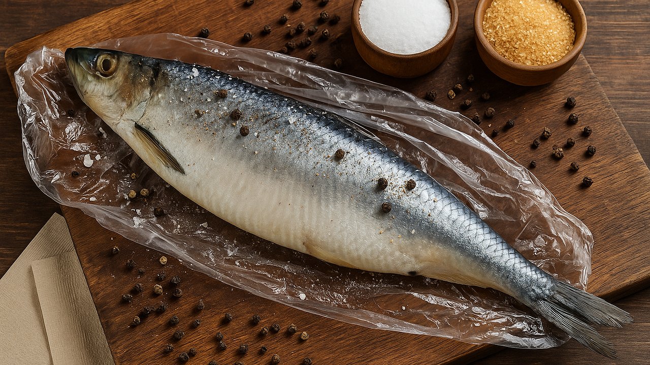 Главная картинка новости: Пока все бегают за «шубой» — я солю селёдку без рассола: 2 дня в холодильнике, и родных за уши не оттащишь