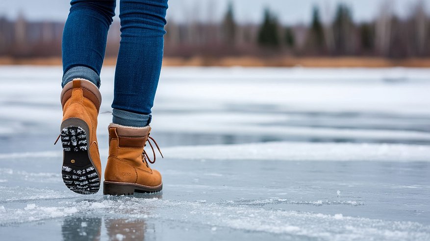 Главная картинка новости: 3 мазка на подошву — и обувь не скользит даже в лютый гололед: по льду иду как по зеленой траве