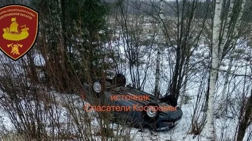 Главная картинка новости: В Костромской области женщина на "Ладе Гранте" улетела в кювет