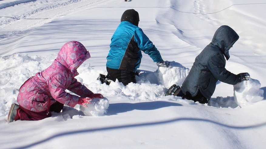 Главная картинка новости: В Костроме дети облюбовали горы снега, который складировали за зданием администрации