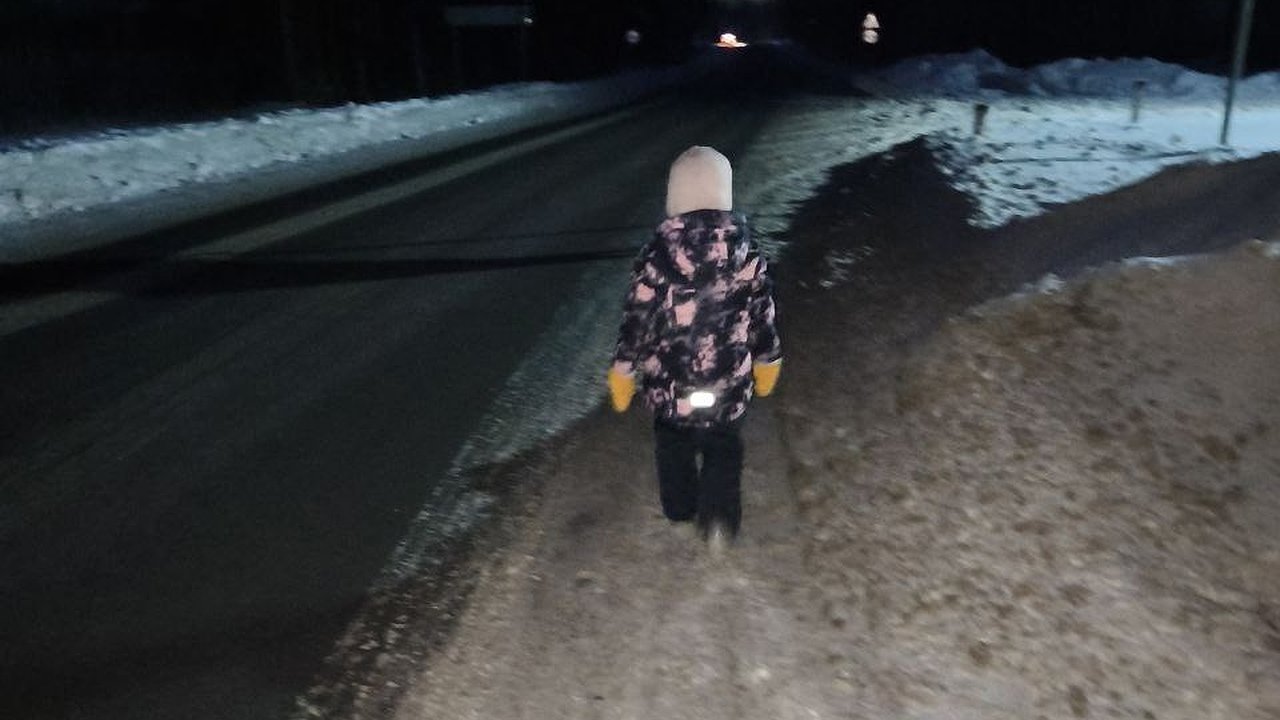 Главная картинка новости: Под Костромой дети вынуждены добираться до остановки по дороге с машинами