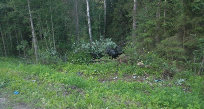 В Костромской области Reno Logan съехал в кювет и перевернулся