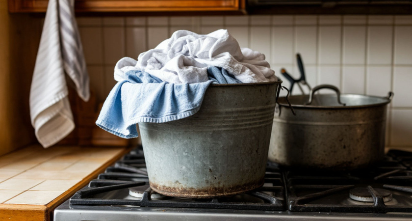 Молодежь не догадается, зачем в СССР хозяйки ставили ведро с грязным бельем на плиту: хотя все очевидно