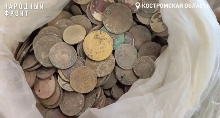 Костромич принес 13 килограммов монет для памятника на Поклонной горе