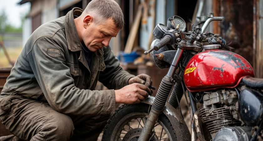 Разобрал советский мотоцикл ИЖ ПС 1974 года - ахнул, когда увидел, что внутри