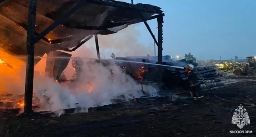 В Костромской области загорелся деревообрабатывающий цех