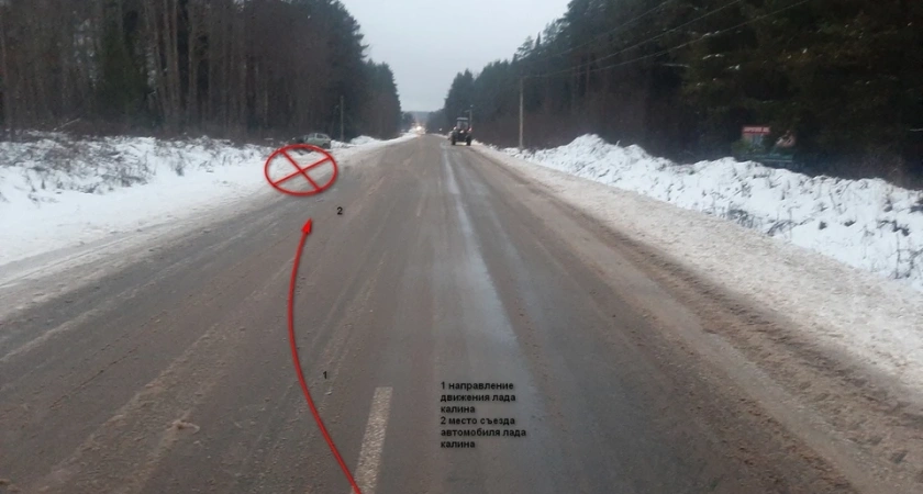 В Костромской области автомобиль вылетел в кювет и опрокинулся