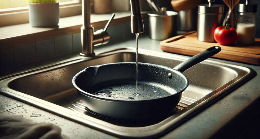 Кладу сковороду в полиэтиленовый пакет, и нагар отлетает за секунду — любуюсь отражением