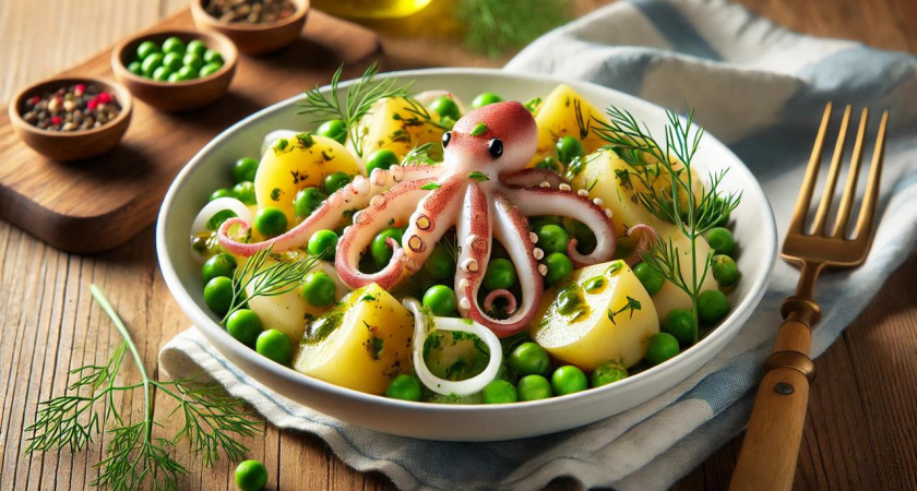 Гости будут умолять о добавке: нежный салат из кальмаров и картофеля станет украшением стола — сметут моментально