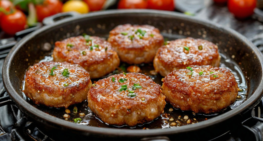 Бросьте 1 ложку в фарш - и котлеты не развалятся: настолько сочные, что их съедают за секунды