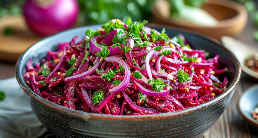 Салат "Королевский" со свеклой: такой вкусный, что домашние рычат от удовольствия — Шуба и Оливье в пролете