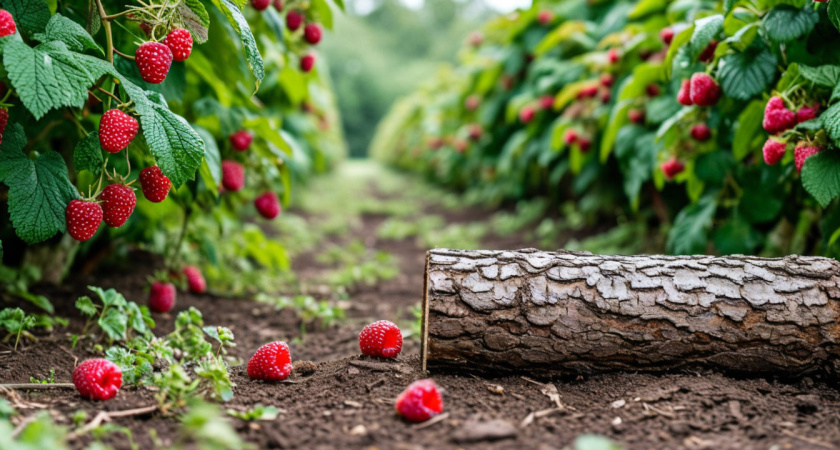Кладу полено для малины: мои кусты не разрастаются по участку, а урожай собираю ведрами