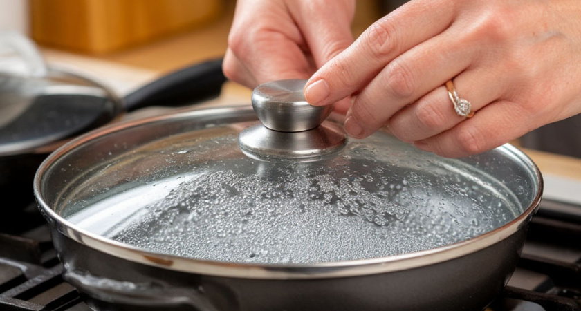 2 ложки — и стеклянные крышки от кастрюль сияют чистотой как новые: жир, грязь и мутный налет сползли сами за секунду
