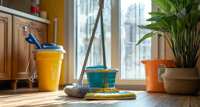 Что я добавляю в воду для мытья полов, чтобы добиться их идеальной чистоты: пол блестит как дорогом в отеле