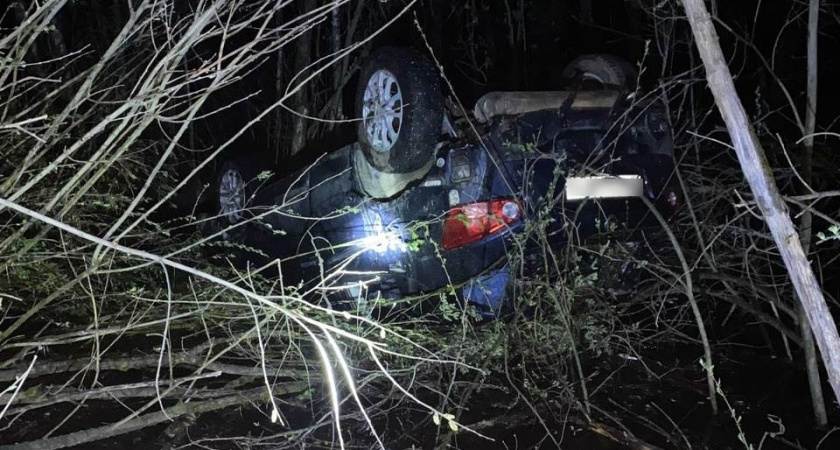 Под Нерехтой пьяный водитель съехал в кювет и перевернулся