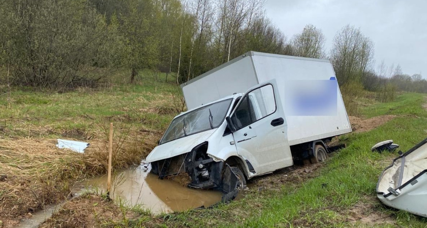 В Костромской области 23-летний водитель на ГАЗе вылетел в кювет