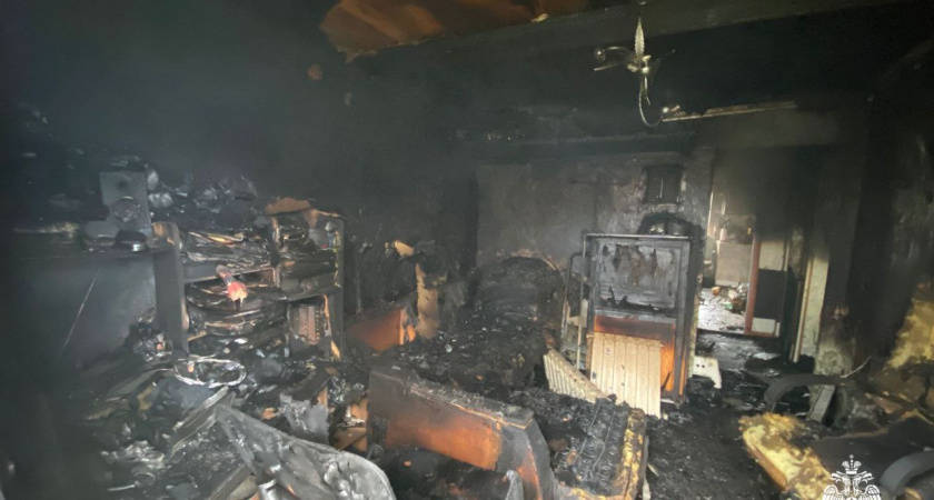 МЧС выясняет причину пожара в двухэтажном доме деревне Катушенки