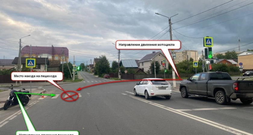 В Костроме  на улице Малышаковской 35-летний мотоциклист сбил женщину