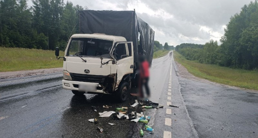 В Костромской области дорогу не поделили грузовик BAW и Mercedes-Benz с прицепом: есть пострадавшие