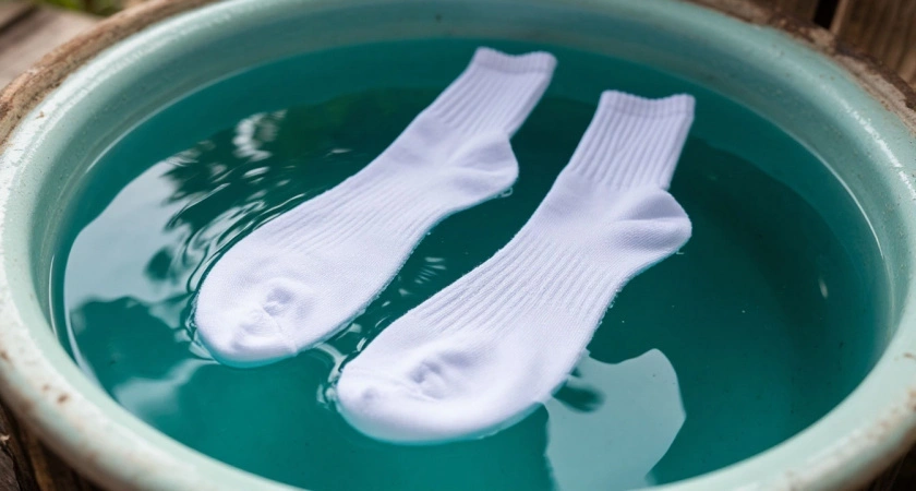 Кидаю 4 ложки в таз — и даже самые заношенные носки становятся белее снега: простой и полезный лайфхак для хозяек