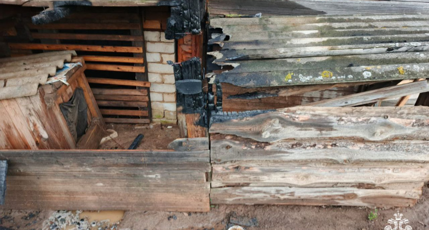 В Шарьинском районе загорелся двухквартирный дом