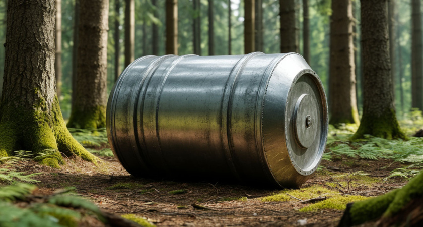 В диком лесу нашел стальной цилиндр с закрытой бронированной дверью - не без труда, но внутрь попал: от увиденного волосы дыбом