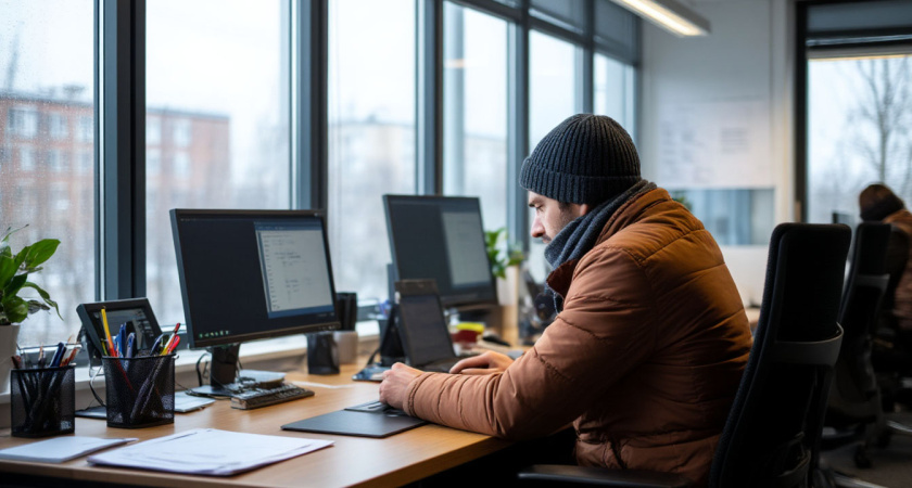 Одна коллега орёт, что ей жарко при +21, и каждый день устраивает нам Арктику в кабинете: руки немеют от холода