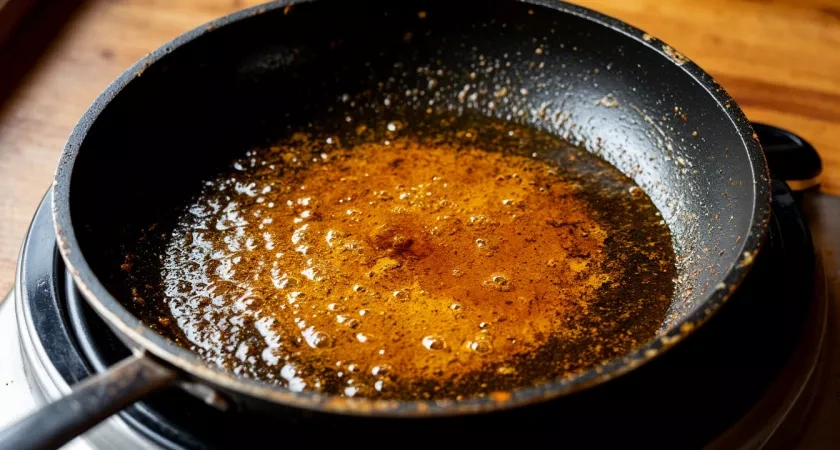 2 пакетика заливаю кипятком, и сковородка как новая: от жира и нагара не остается и следа