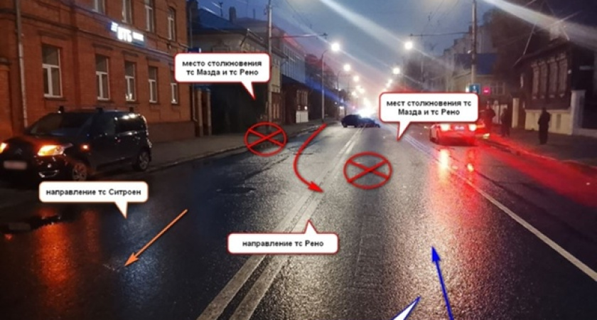 В Костроме на Советской столкнулись три автомобиля: есть пострадавшие