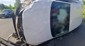 В  Костроме в ДТП с опрокинувшейся машиной покалечилась женщина