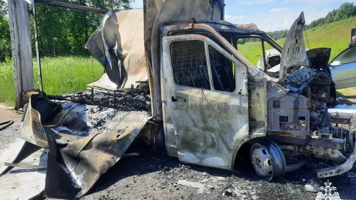 Под Костромой огнеборцы целый час тушили вспыхнувшую машину
