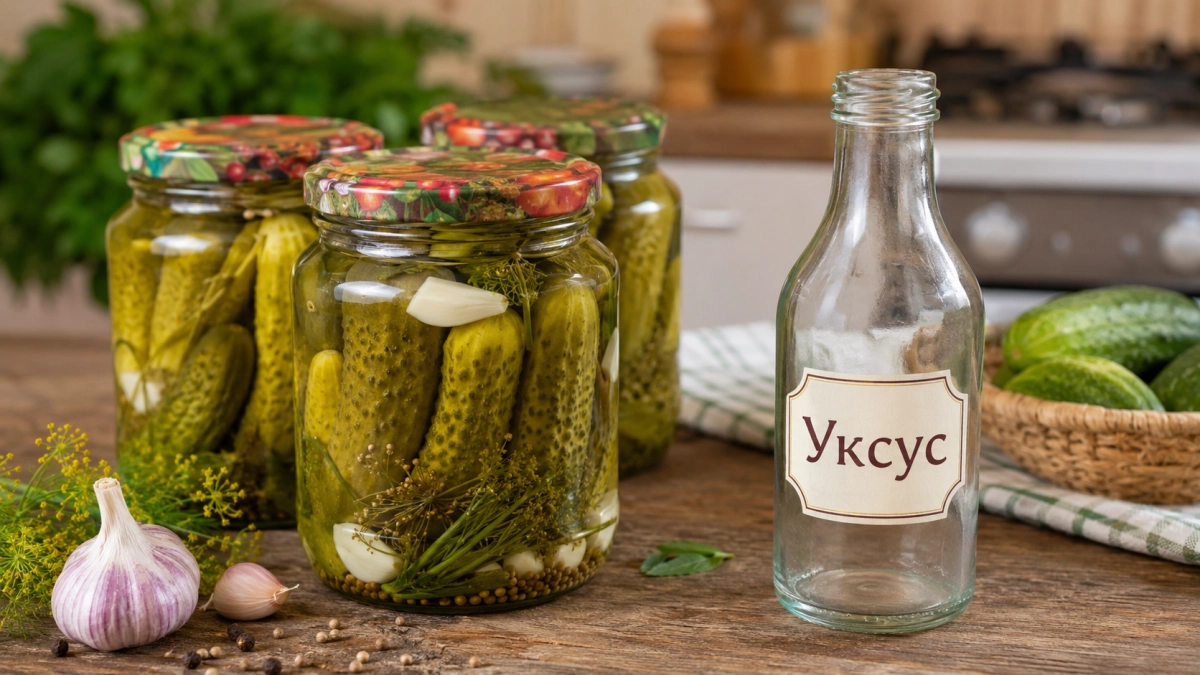 Огурцы уже в банке, а уксуса нет? Ложку 9%-го шеф-повара легко заменяют другими ингредиентами — пропорции простые