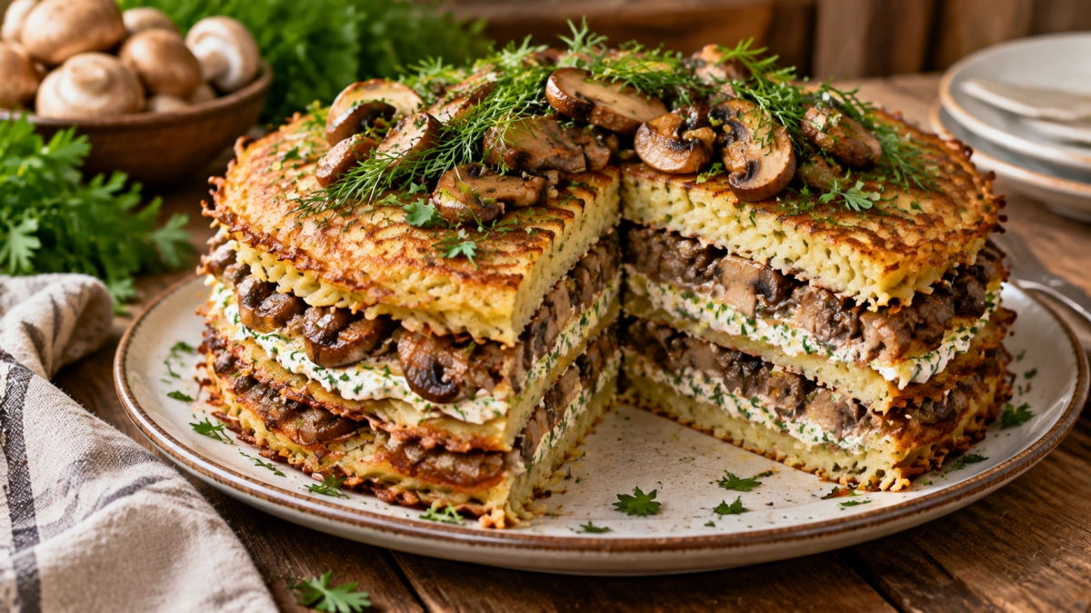 Закусочный торт «Царь-драник» — бюджетная закуска, от которой не остаётся ни кусочка