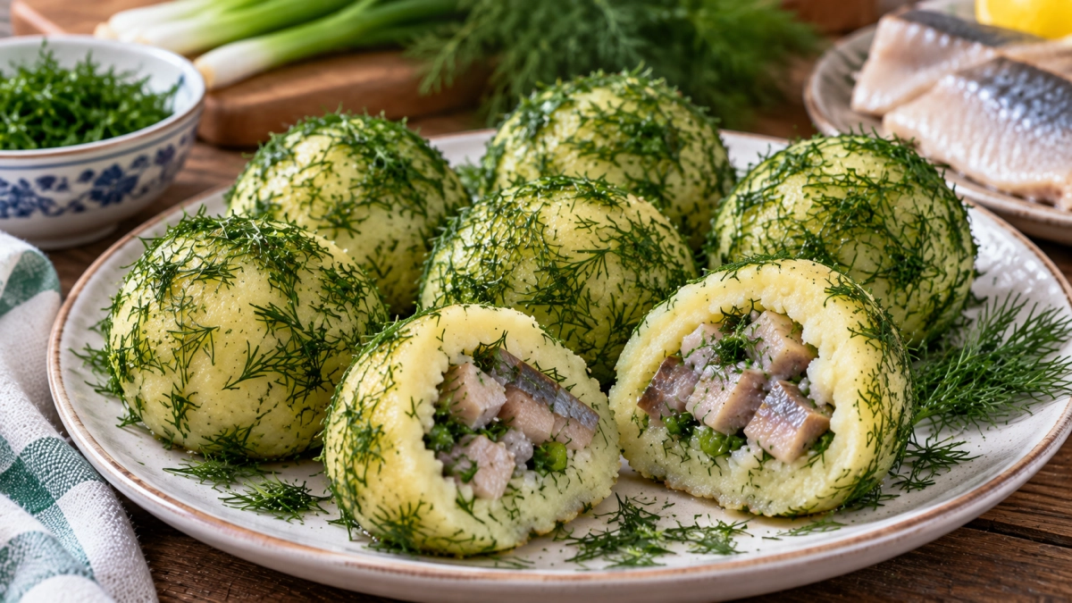 Катаю картошку с селедкой в аккуратные колобки: пока они на столе, к красной рыбе даже не притрагиваются