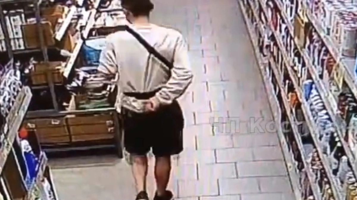 В Костроме однорукий магазинный вор попал на видео